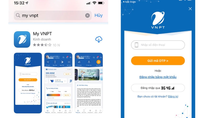 Đóng tiền mạng VNPT qua ứng dụng My VNPT