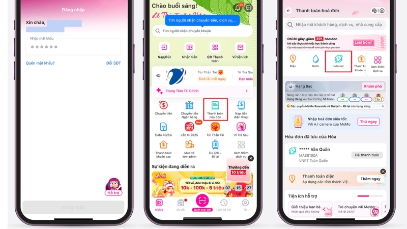 Đóng tiền mạng VNPT qua ví điện tử