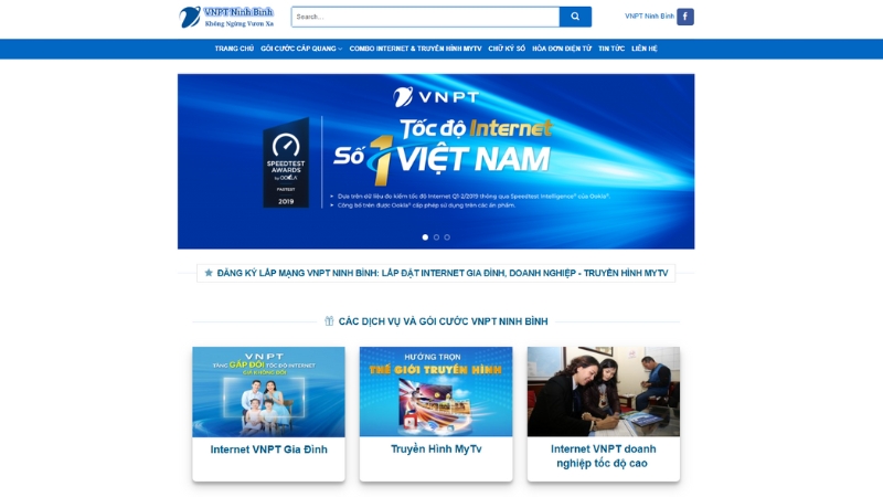 Đăng ký trên website VNPT Ninh Bình